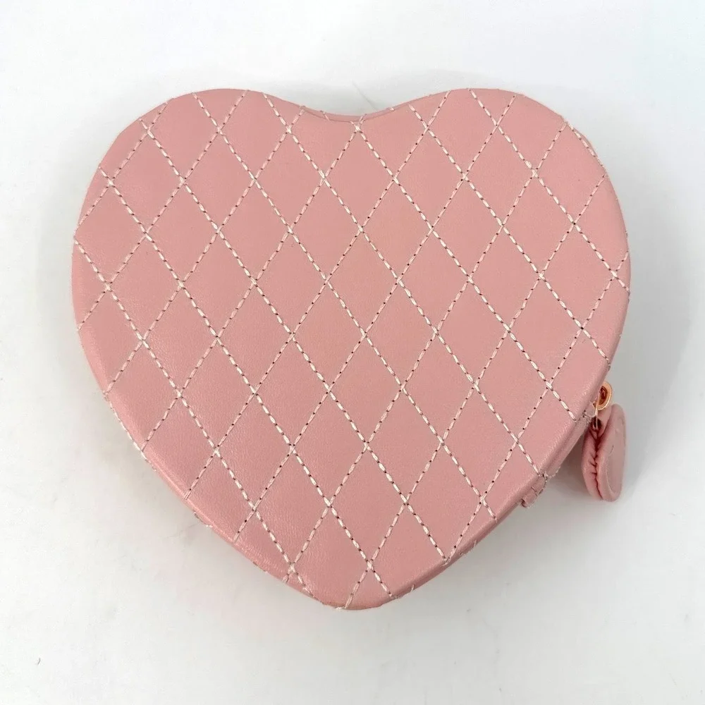 Tiny Blessings Pink Heart Jewelry Box Girls Mirror Quilted Rose NEW Imperfect